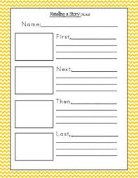 Simple Retell Worksheet With Dotted First Next Then Last Can Work With Any Story Or Literacy Cent In 2020 Retelling Retelling Activities Kindergarten Anchor Charts