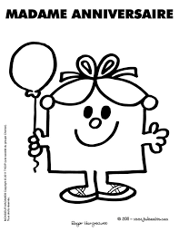 coloriage madame anniversaire a imprimer monsieur moto