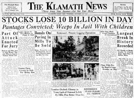 Although this dramatic 2020 market crash is still fresh in everyone's mind, let's take a closer look at what happened and why. The Great Depression Newspaper Headlines From The 1929 Stock Market Crash Click Americana