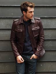 Leather Jacket Mmm Yes The Dark Brown And Grey Blue Go So Well Together Also Love It Jackets Men Fashion Leather Jacket Men Mens Outfits