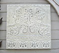 Vintage Ceiling Tin Tile Antique Oklahoma Architectural Salvage Wall Hanging Pressed Tin Vintage Tin Ceiling Tile Architectural Wall Art Vintage Ceiling Tin