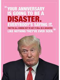 Donald Trump Disaster Anniversary Card Greeting Card By Lolwowomg Redbubble