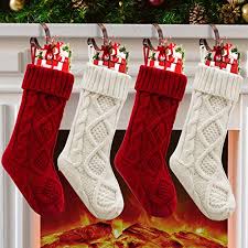 We carry the best and biggest selection of tights and our cable knit stockings are stretchy which makes them extremely comfortable and also allows them. Christmas Stockings 4 Pack Christmas Stocking 18 Inches Large Cable Knitted Stocking Decorations For Family Holiday Xmas Party Decor Cream And Burgundy Buy Online In Andorra At Andorra Desertcart Com Productid 164771937