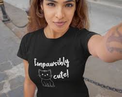 Impaw-sibly Cute Bella Canvas Short Sleeve Unisex Cotton T-shirt for Cat  Lovers, Graphic Cat T Shirt