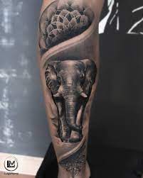 Realistic Composition Tattoo With Mandala Of An Elephant Info Luigimansi It Instagram Luigimansitattoo Realistic Elephant Tattoo Elephant Tattoos Tattoos