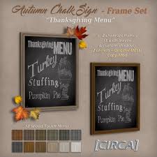 Check spelling or type a new query. Second Life Marketplace Circa Autumn Chalk Sign Frame Set Thanksgiving Menu