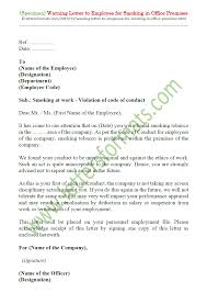 Sample letter banning someone from premises. Warning Letter To Employee For Smoking In Office Premises