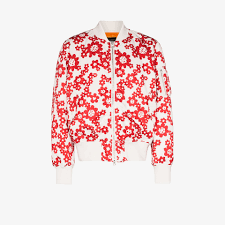 I was about to buy this top, but there were a few issues to prevent that from happening. Sophnet Betty Floral Print Bomber Jacket Browns