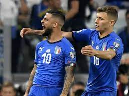 Lorenzo insigne (r) jokes with stephan el shaarawy during the italy training session at the club's training ground at. Euro 2020 Qualifying Italy 2 Bosnia Herzegovina 1 Goal Com