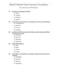 Nbcot Multiple Choice Questions Vocabulary Page 7 Nbcot Exam Nbcot Exam Prep Exam Prep