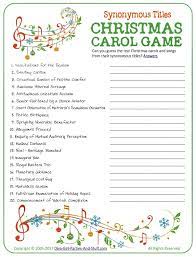 Great for parties with a mix of ages. Christmas Carol Game Guess The Synonymous Song Titles