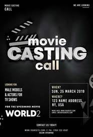 Casting Call Free Psd Flyer Template For Movie Party And Club Events Psd Flyer Templates Free Psd Flyer Templates Flyer Template