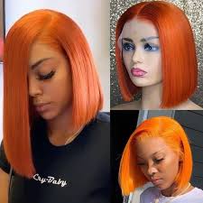 Go bold with a primary hue like red. Sunber Hair Short Bob Wig 13 4 Lace Front Fanta Orange Peach Yellow H