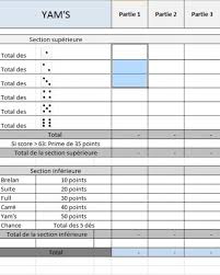 Le duplicate est pratiqué en compétition et oppose deux joueurs, l'un en face (les autres joueurs doivent être en mesure de les compter, mais pas de voir la valeur des lettres). Feuille De Score Yam S Telecharger La Derniere Version Logitheque