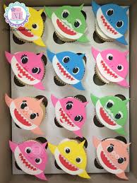 2nd Birthday Baby Shark Cupcake Cake Baby Shark Fondant Cupcakes Shark Themed Birthday Party Shark Birthday Cakes Shark Theme Birthday
