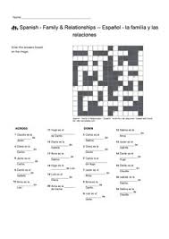 Learn how to say crossword in spanish with audio of a native spanish speaker. Spanish Crossword Puzzle Family Worksheets Teaching Resources Tpt