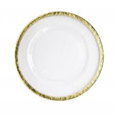 Buy clear plastic charger plates, acrylic charger plates, dinner plates, salad plates, bowls, and cups. Glass Hammered Gold Edged Charger Plate Tabletop Decor Pacific Event Productions
