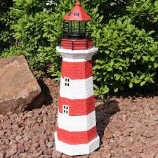 Excmark solar lanterns outdoor hanging solar lights decorative for garden yard patio decor. Sunnydaze Solar Led Garden Lighthouse Outdoor Yard Decoration 36 Inch Tall Red Stripe Walmart Com Walmart Com