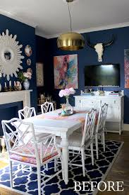 Modern glam chic dining room design ideas with gray french chairs and pedestal dining table via 17 boho dining rooms with chic style. The Reveal Of My Eclectic Boho Glam Dining Room Swoon Worthy