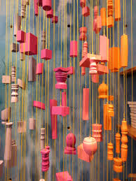 Colourful Wooden Hanging In Store Display At Anthropologie In Toronto Yorkville Retail M Anthropologie Display Anthropologie Window Display Retail Display
