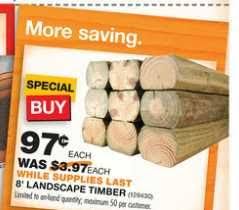 There Is An Awesome Sale On Landscape Timbers This Weekend At Home Depot As Part Of The Memorial Da Landscape Timbers Home Depot Landscaping Landscape Projects