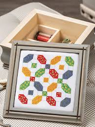 While driving, you come across a big red barn with a large fir tree decorated with ornaments &amp; Counted Cross Stitch Patterns Summer Mosaic Quilt Pattern
