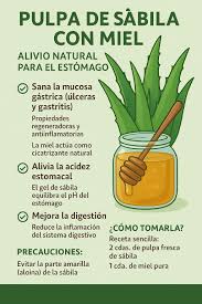🌿 Pulpa de sábila con miel: Alivio natural para el estómago ✓ 1. Sana la  mucosa gástrica (úlceras y gastritis) • La sábila tiene propiedades  regeneradoras y antiinflamatorias que ayudan a reparar