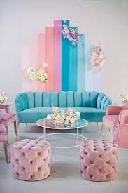 If Lisa Frank Had A Pastel Rainbow Wedding This Would Be It Pastel Living Room Pastel Room Colourful Lounge