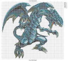Aida 14, cream 167w x 164h stitches size(s): Free Blue Eyes White Dragon Cross Stitch Pattern Yu Gi Oh Cross Stitch Quest