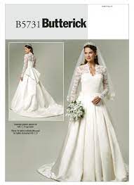 Butterick B5731 5731 Misses Lace Overlay Wedding Bridal Dress With Train Sewing Patt Wedding Dress Patterns Wedding Dress Sewing Patterns Sewing Wedding Dress