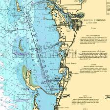 Florida Crystal Beach Tarpon Springs Nautical Chart Decor