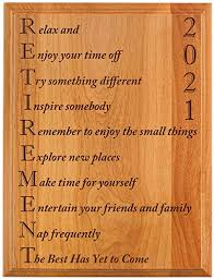 30 fun things to do when you're retired reserve a self storage unit today and get up to 20% off! Amazon Com Thiswear Retirement Gifts Women Men Retirement 2021 Retired Poem Retirement Gift Ideas Coworker 7x9 Oak Wood Engraved Plaque Wood Home Kitchen