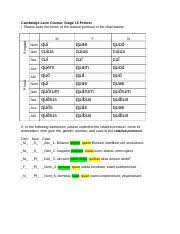 Clc Stage 15 Pretest Filled Doc Cambridge Latin Course