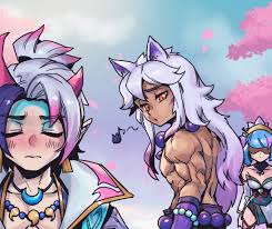 evelynn, sett, aphelios, spirit blossom sett, spirit blossom aphelios, and  1 more (league of legends) drawn by phantom_ix_row | Danbooru