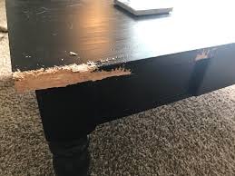 dog chewed corner of coffee table is is salvageable howto