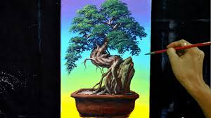 Bonsai tree coloring page from bonsai category. How To Paint Bonsai Tree In Acrylics Step By Step Painting Tutorial Youtube