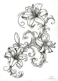 Black And White Outline Flower Tattoo Designs Bewitching Tiger Lily Tattoo Designs Gladiola Flower Tattoos Tiger Lily Tattoo Design Tiger Lily Tattoos Lily Flower Tattoos Best Sleeve Tattoos