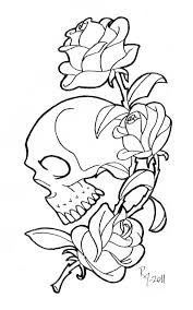 Skull With Roses Coloring Pages Skull Coloring Pages Rose Coloring Pages Tattoo Coloring Book