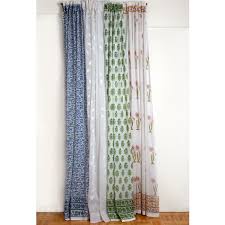 Experience the therapeutic benefits of color and wash the blahs away with our unique handcrafted decorative fabric shower curtains. Indian Curtains Hand Block Printed Sheer Marigold Living
