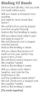 When I Get Married Wedding Ceremony Readings Wedding Ceremony Traditions Handfasting