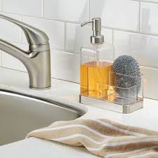 Distributeur De Savon Et Porte Eponges Distributeur Savon Distributeur Savon Liquide Evier Cuisine