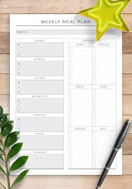 Recipes exactly matching your requirements are given preference, we then fill the planner with recipes that are as close a match as possible to your requirements. Download Printable Weekly Meal Plan With Shopping List Original Style Pdf