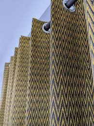 Premium Leather Double-Sided Curtains – Black Gold Zigzag Design