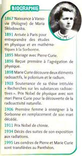 In her biography of pierre, written years after this discovery, marie twice emphasised that they were her discoveries. Activite Marie Curie Une Femme De Sciences