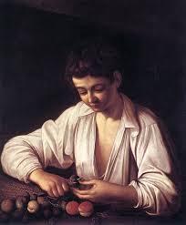caravaggio boy peeling a fruit caravaggio paintings michelangelo caravaggio caravaggio
