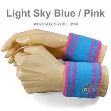 Light Sky Blue Pink 2 5 Inch 2colored Striped Cotton Wrist Sweatband Wholesale 6 Pairs Wb2colored Mix 16 20 Couver Sweatba Sweatband Cotton Striped