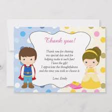 Thank You Gift Ideas For Birthday Party Prince Princess Thank You Card Kids Birthday Party Zazzle Com With Images Kids Birthday Party Kids Birthday Thank You Cards