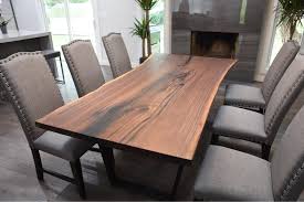 Single Slab Black Walnut Live Edge Dining Table Slab Dining Tables Live Edge Dining Room Slab Dining
