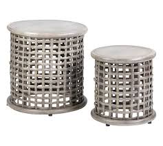 Boasting a fantastic combination of an end table and a cozy cat bed, your cat can relax or rest inside the end table by your side whether you are reading, lying premium material: Open Weave Rattan Side Table Set Of 2 Pottery Barn