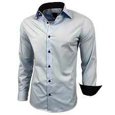 Jeel Herren Hemd Langarm Business Freizeit Hochzeit Bugelleicht Slim Fit Hemd Mit Scharzem Kontrast An Innenarmeln K Anzug Herren Festliches Outfit Hemd